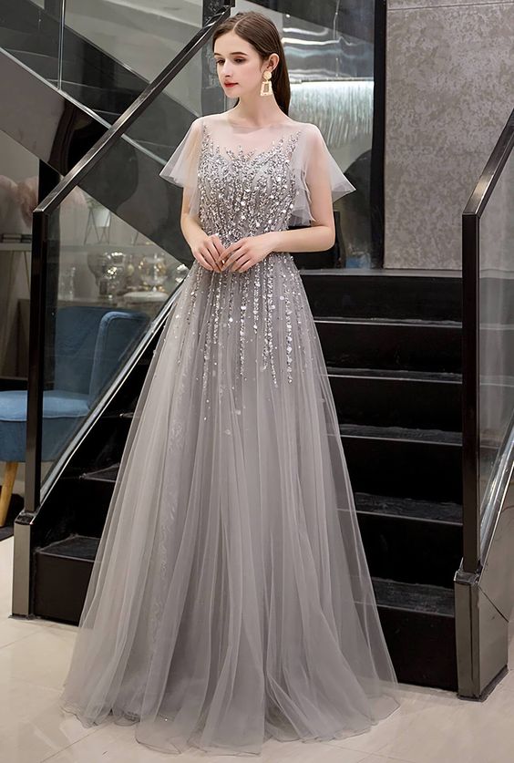 Brilliant Rhinestones Embellished Sheer Neckline Pageant prom Dresses   cg6430