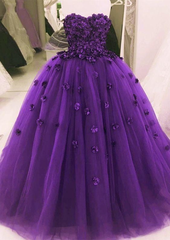 Prom Dresses Simple, purple tulle ball gown quinceanera dress  cg6431