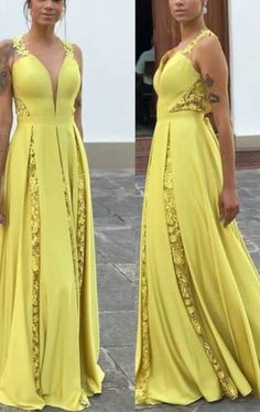 Beautiful Pretty Plunging Neck Long Prom Dress  cg6444