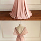 Chic V neck Mermaid Long Prom Dress Pink Beaded Party Dress   cg6467