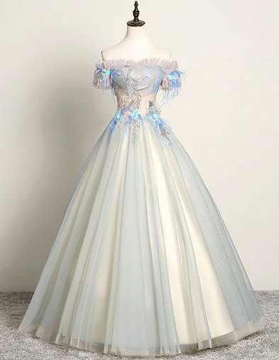 Unique Sweetheart Long Off Shoulder Party Dress, Lace Prom Dress  cg6533