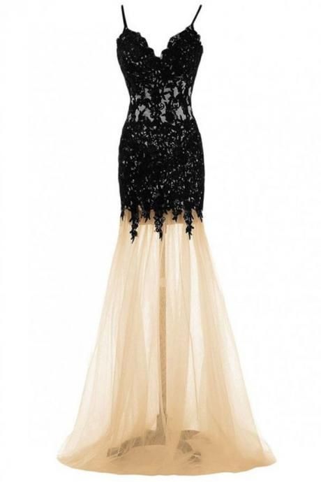 Black Lace Mermaid Prom Dresses, Mermaid Prom Dress, Unique Prom Dress, Dresses For Prom  cg6951