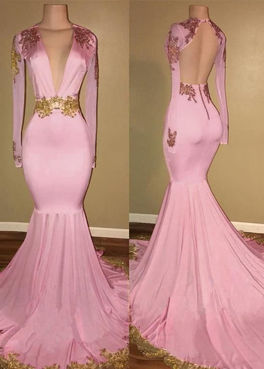 Exquisite Tulle Spandex V-neck Neckline Floor-length Mermaid Evening prom Dresses With Beaded Lace Appliques  cg7217