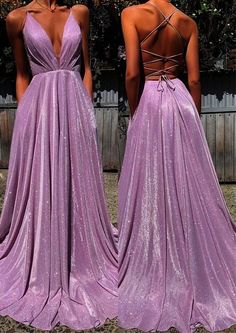 Deep V-Neck Long Prom Dresses,Floor Length Open Back Evening Dresses  cg7233