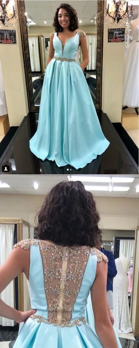 Princess Blue Long Prom Dress Party Dress  cg7243