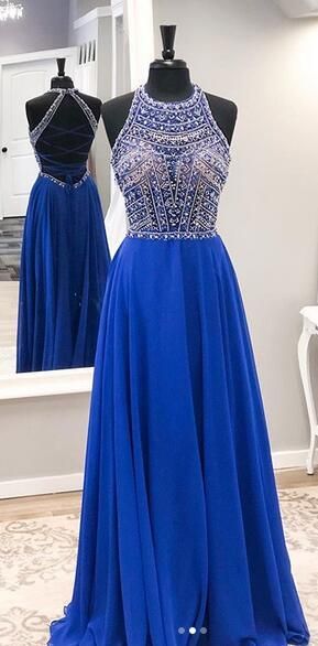 A-line Beaded Long Prom Dress 8th Graduation Dress Custom-made School Dance Dress  cg7522