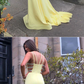 Simple sweetheart yellow satin long prom dress yellow formal dress  cg7821