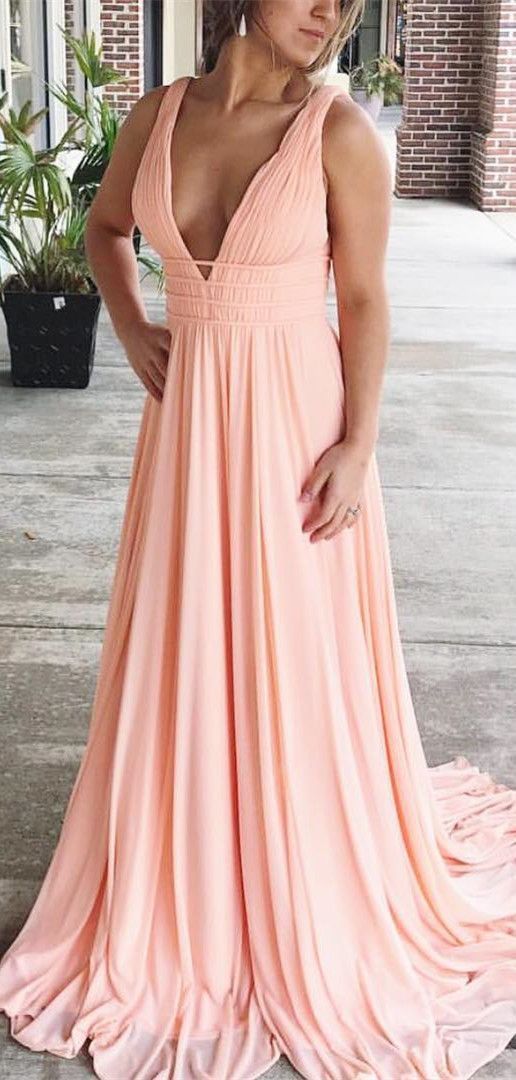 Blush Prom Dress,V-neckline Evening Dress  cg8157