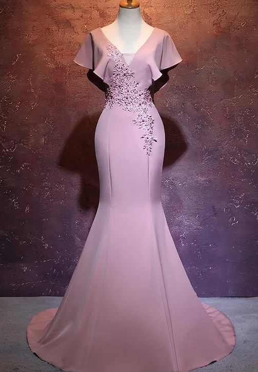 Elegant Mermaid Pink Long Evening Gown, Beautiful Prom Dress  cg8163