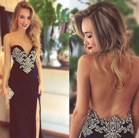 Prom Dress,Black Prom Dresses ,Floor Length Long Prom Dress,Open Back Prom Dress  cg9319