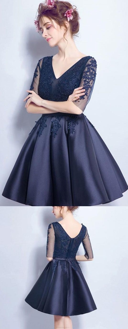 A-line Homecoming Dress, Navy A-line Princess Homecoming Dresses  cg9628