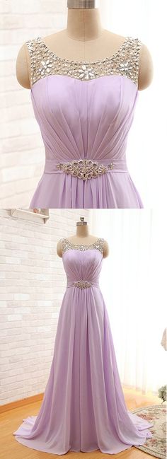 Lilac Chiffon Long Simple Prom Dress, Evening Dress   cg9685
