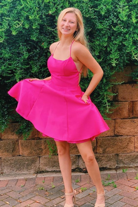 princess hot pink homecoming dresses    cg9766